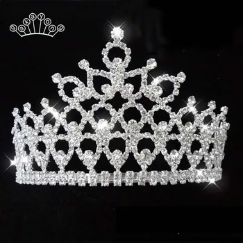 Сребърен цвят Crystal Булката Диадема Короната на Мода Перлената кралица Сватбената Корона на Прическа Сватбена Украса за коса, Аксесоари на Едро