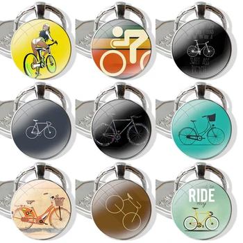 Велосипед Bike Sport Coqu Стъклен ключодържател с кабошоном, окачване, автомобилни ръчно изработени ключодържатели