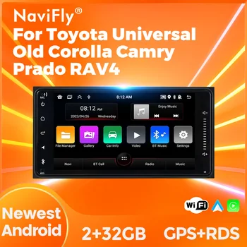 2din Android Авто Радио Мултимедиен Плеър CarPlay Auto Stereo За Toyota VIOS CROWN CAMRY HIACE PREVIA COROLLA RAV4 Универсален GPS