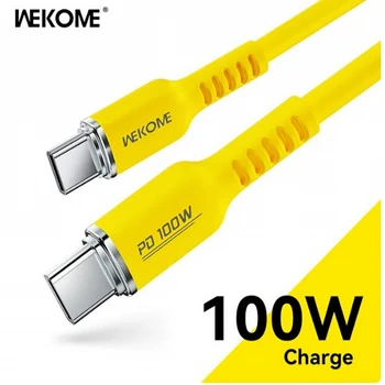 Течен силиконов кабел за бързо зареждане WEKOME 100 W Type C, кабел за зареждане на iPhone 15, кабел за пренос на данни за iPhone Xiaomi Samsung