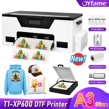 OYfame A3 XP600 DTF Принтер За Прехвърляне на тениски Принтер с DTF Печка За Директно Пренасяне на Филма DTF Печатна машина за тениски A3