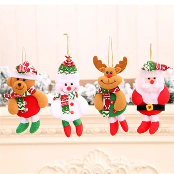Коледна тъканта, кукла, подарък за Коледа, Дядо коледа, Елен, Мечка, снежният човек, висулки за коледната елха, украса за дома