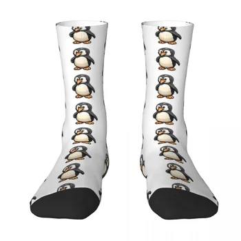 Приказно заоблени чорапи с анимационни пингвин, абсорбиращи потта Чорапи, всесезонни чорапи за подарък за рожден ден унисекс