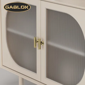 Дръжка за шкаф в стил ретро GABLOK, класически дизайн, с линейна нагънат обков за дръжки за кухненските чекмеджета в ретро шкаф