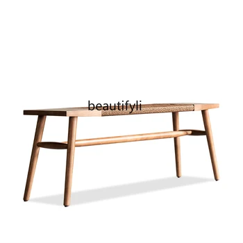 Пейка от масив скандинавски дърво, пейка за преобличане на обувки, маса за хранене и стол