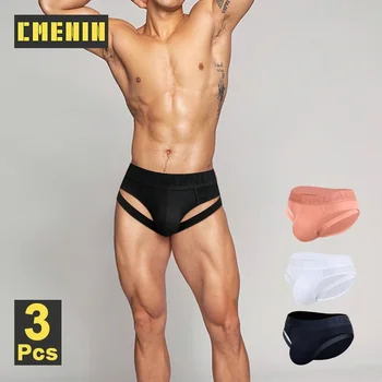 CMENIN 3шт Секси лента за крака, мъжки спортни шорти за фитнес, мъжки колан, памучни бельо за гейове, обикновен бански-бикини, бандаж, в Кратката