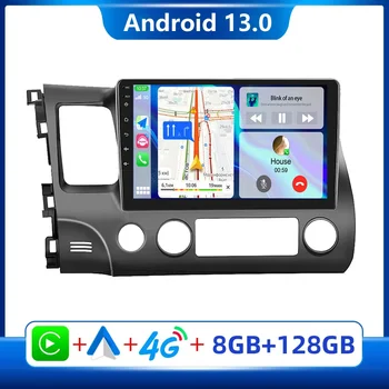 Android 13 Авто Радио Мултимедиен Плейър GPS Навигация За Honda Civic 8 2005 2006-2012 4G + WiFi DSP 2din Главното Устройство Carplay