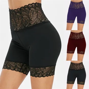 Нови дамски бикини 2023 г., дантелени безшевни защитни къси панталони, дамски ластични шорти с висока талия, гащи, утягивающее бельо, бельо
