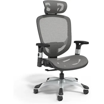 Работно стол Hyken Technical Mesh (сиво, продава се по 1 парче) - регулируема офис стол от дишаща окото материал