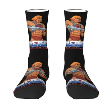 Логото на Masters Of The Universe Мъжки и дамски чорапи за екипажа, модни чорапи Унисекс Eternia He-Man, пролет-лято, есен-зима, церемониален чорапи