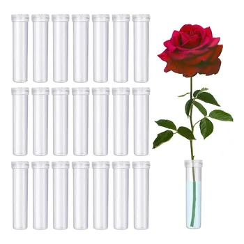 100 Опаковки цветни тюбиков за вода, пластмасови тюбиков за вода, за цветя, за декориране на резници млечок