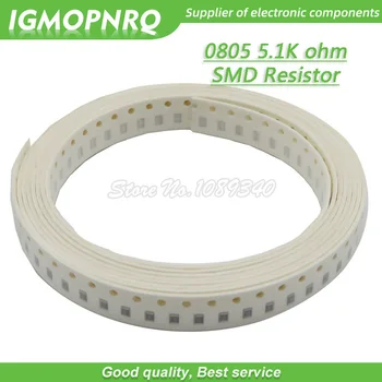 300шт 0805 SMD Резистор 5.1 K Ω Чип-резистор 1/8 W 5.1 K 5K1 Ти 0805-5.1 K