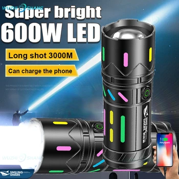 26650 на Най-мощните led фенерче 900ЛМ, акумулаторна лампа с висока мощност, тактически фенер, на ултра Мощен фенер с Usb зареждане