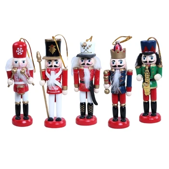 Коледен комплект бижута Лешникотрошачката, традиционна дървена рисувана куклен войник G2AB