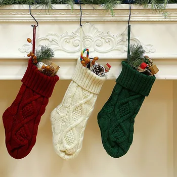 1 бр. Вязаный Коледни чорапи, подаръчни пакети на една кука, Чорапи Санта Лосове, Коледно дърво, камина, нова година декор Навидад Коледа