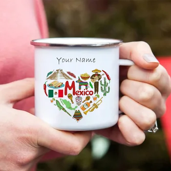 Препоръчваме Обичай Емайлирана чаша, Забавна чаша, Кавайную чаша с вашето име, пътна чаша за кафе, Персонализирани подаръци, чаши за напитки.