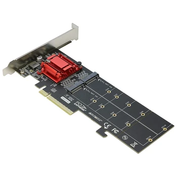 Двоен адаптер NVMe PCIe, M. 2 NVMe SSD за PCI-E с подкрепата на карти 3.1 X8/X16 режим M. 2 (ключът M) NVMe SSD 22110/2280/2260/2242