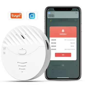 Sasha WiFi Умен Вратата сензор Аларма Безжична Вибродетектор Разбито стъкло Звукова аларма 130 db Защита на сигурността на Smart home