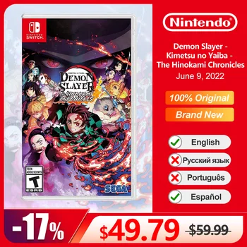 Demon Slayer Kimetsu no Yaiba The Hinokami Хрониките на Nintendo Switch Предлага 100% Оригинална Физическа печеливша карта за Switch
