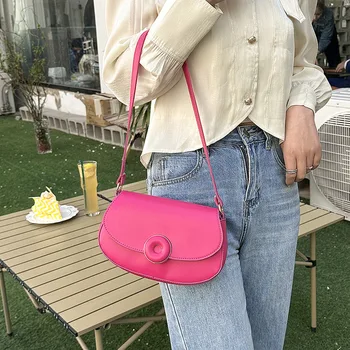 Xiuya Ежедневни проста женска чанта в корейски стил, однотонная модни свежа чанта през рамо, изкуствена кожа, елегантна чанта през рамо премиум-клас