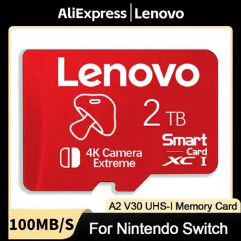 Карта памет Lenovo A2 Class 10 512GB 128GB 64GB V30 U3 Micro TF Flash SD-Карта 2TB 256GB За Камера / Ps4 / Ps5 / Nintendo Switch
