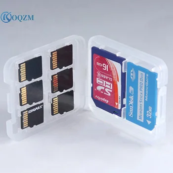 1бр Прозрачен защитен притежателя Micro, Кутия за карти с памет SD SDHC TF MS Калъф за съхранение на пластмасови кутии