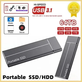 Оригиналния Преносим твърд диск SSD Type-C USB3.1 Външния мобилен твърд диск Високоскоростен Твърд диск с капацитет от 4 TB 16 TB Твърд диск за лаптоп