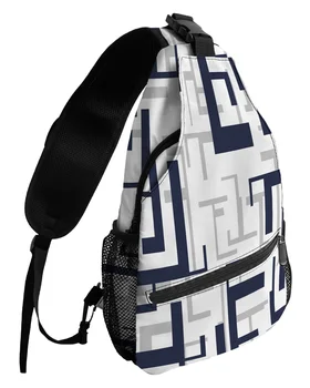 Съвременно изкуство, геометрични фигури, синьо-сиви отличителни чанти за жени, мъжки водоустойчива чанта-незабавни посланици, спортна чанта през рамо
