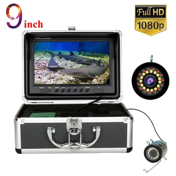 9-инчов Сонар За Подводен Риболов Camera15pcs Инфрачервена Лампа HD 1080P 30M Камера + 15шт Бели Светодиоди За Лед Риболов