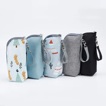 Чанта за бебешки шишета, нагревател за бутилки, Алуминиева форма за хранене, изолация за разходки, Подвесная чанта за количка за съхранение на чаши и напитки