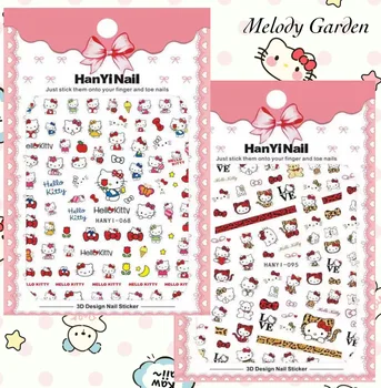 1БР Мультяшные стикер с изображение на Hello kitty, аниме-етикети, декорации за нокти, стикери Sanrio, стикери за нокти, нажимные на ноктите