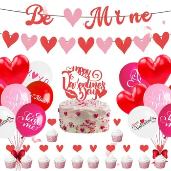 Комплект Балони за Деня на Свети Валентин Оферта за Свети Валентин Украса на Сватбени Партита Флаг На 