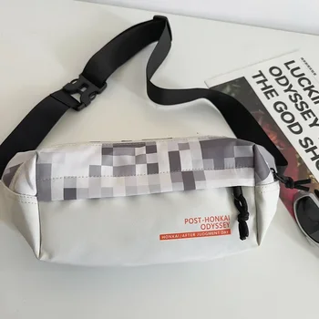Найлонови отличителни унисекс чанти с цип с писмото принтом, бестселъри 2024 година, всеки ден универсални скута чанта Bolso Bandolera Pacote Masculino