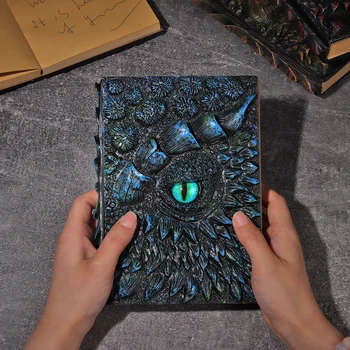 Дневник с отпечатан под формата на 3D дракон, записная е книга, дневник за ръчна работа, ежедневно бележник, дневник за пътуване, подаръци под формата на дракон, за жени и мъже, размер A5