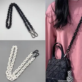 Дамски Акрилни чанти през рамо Със сменен каишка, верижка за чанта, Подвижна въжета за чанти, Обикновена чанта в американски стил, Аксесоари за чанти
