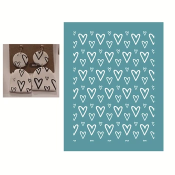 За многократна употреба на листа за ситопечат печат с изображение на влюбените сърца-декор бижута със собствените си ръце