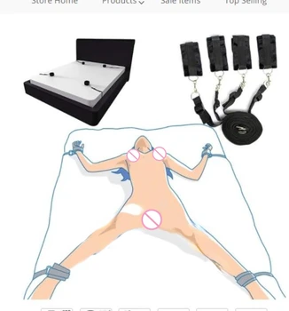 БДСМ Робството колан за легла, Алтернативна свързва с легла с плюшени секс-играчки, легло 1,8 м с плюшени белезници, самообладание