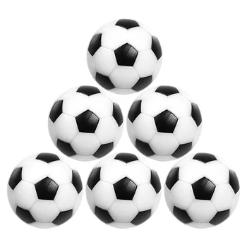 6 бр. играчки за настолен футбол, малки футболни топки за мини футбол, черно-бели топки за настолен футбол (32 мм)