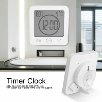1бр LCD водоустойчиви Часовници за душата Гигротермограф 115*50* 115 мм Баня Кухня Таймер за обратно отброяване Лекота Цифрови часовници КТ-9