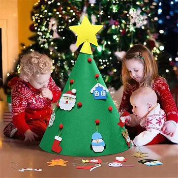 Детски украшения за елхи от филц собствените си ръце, за дома, Коледни подаръци, Коледна украса, Дядо Коледа Коледна елха Стенни декорации